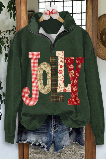 Christmas JOLLY Zip-Up Sweatshirt