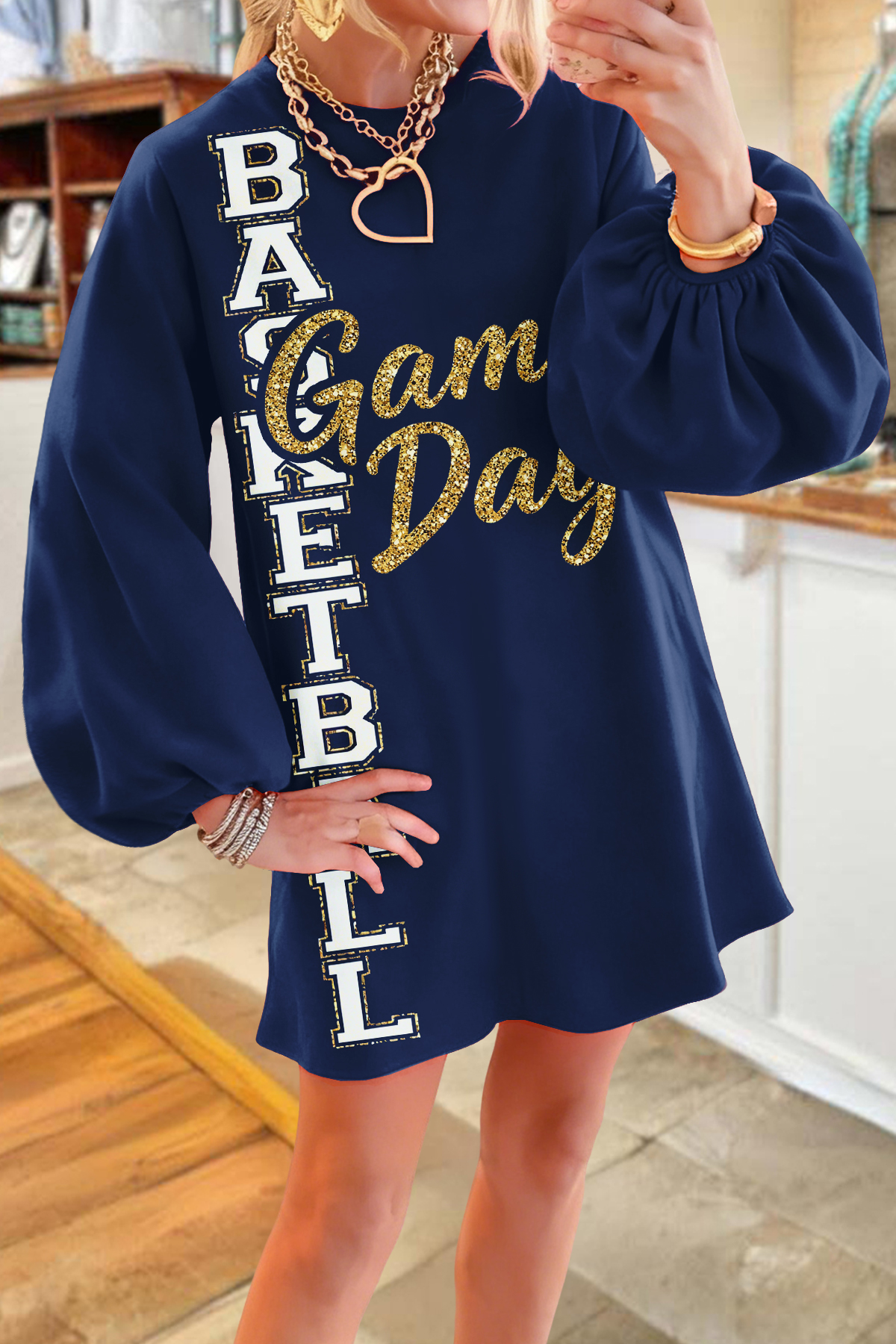 Basketball Game Day Sweatshirt Dress