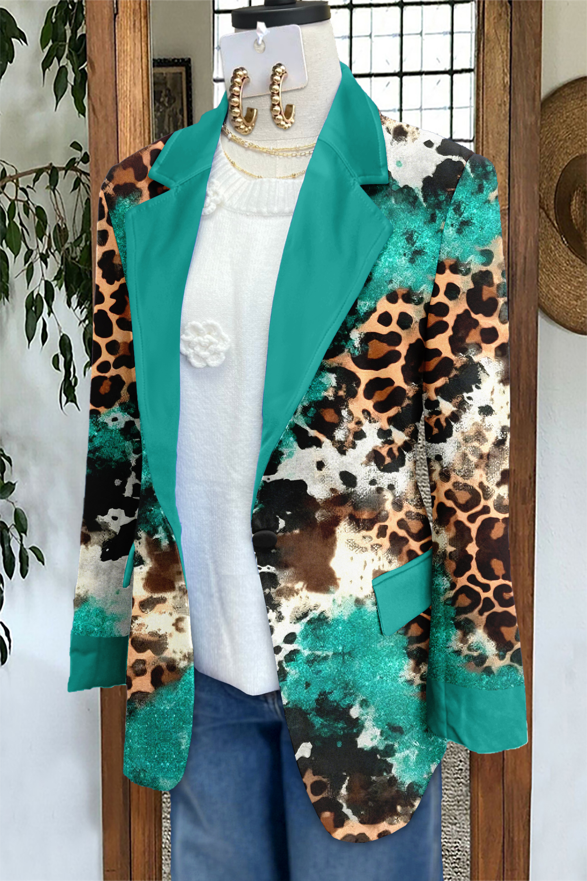 Western Leopard Print Blazer