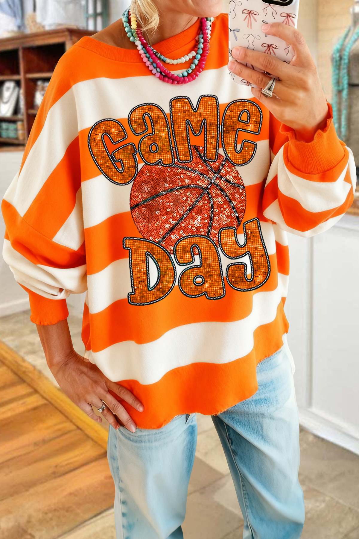 Classic Basketball Game Day Sweatshirt