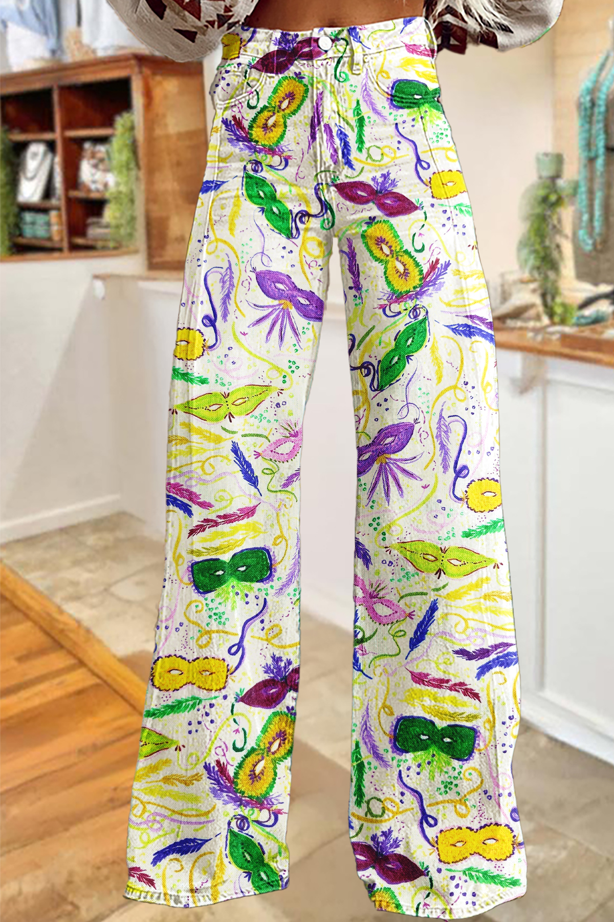Mardi Gras Wide-Leg Pants