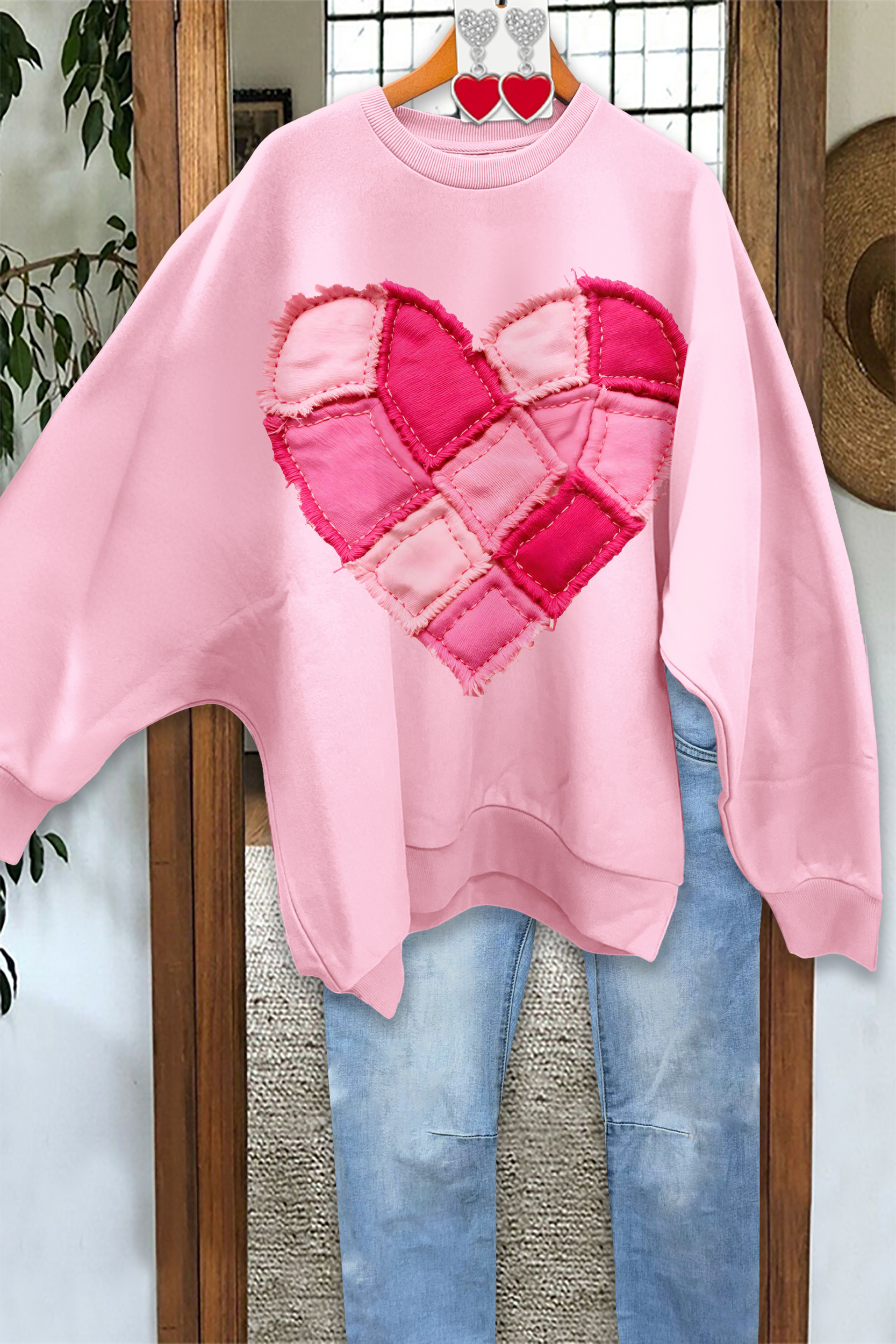 Valentine's Day Heart Loose Sweatshirt