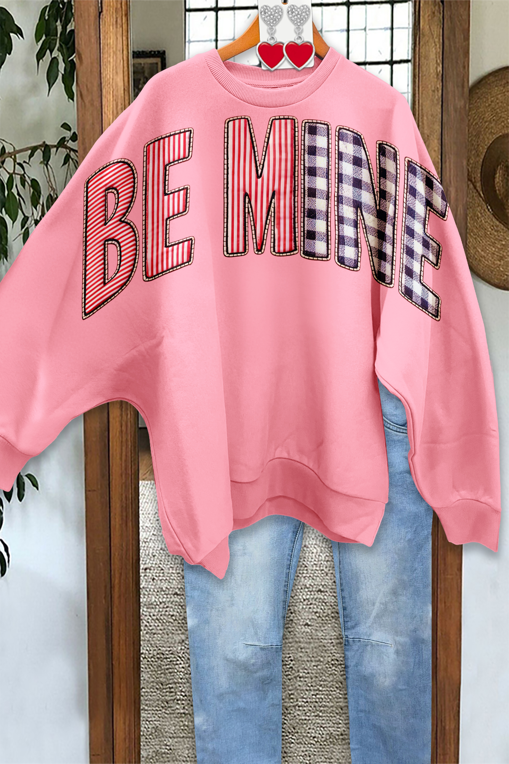 Valentine's Day BE MINE Loose Sweatshirt