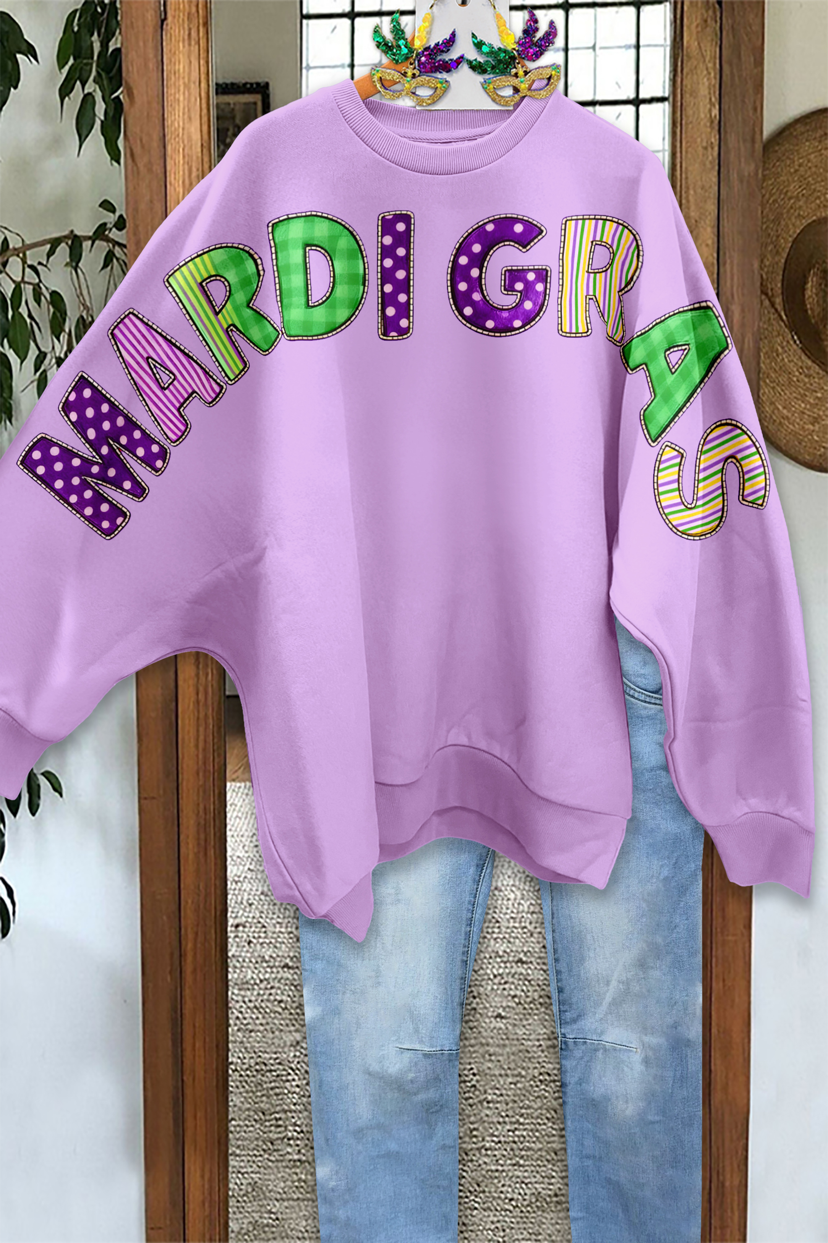 Mardi Gras Loose Sweatshirt