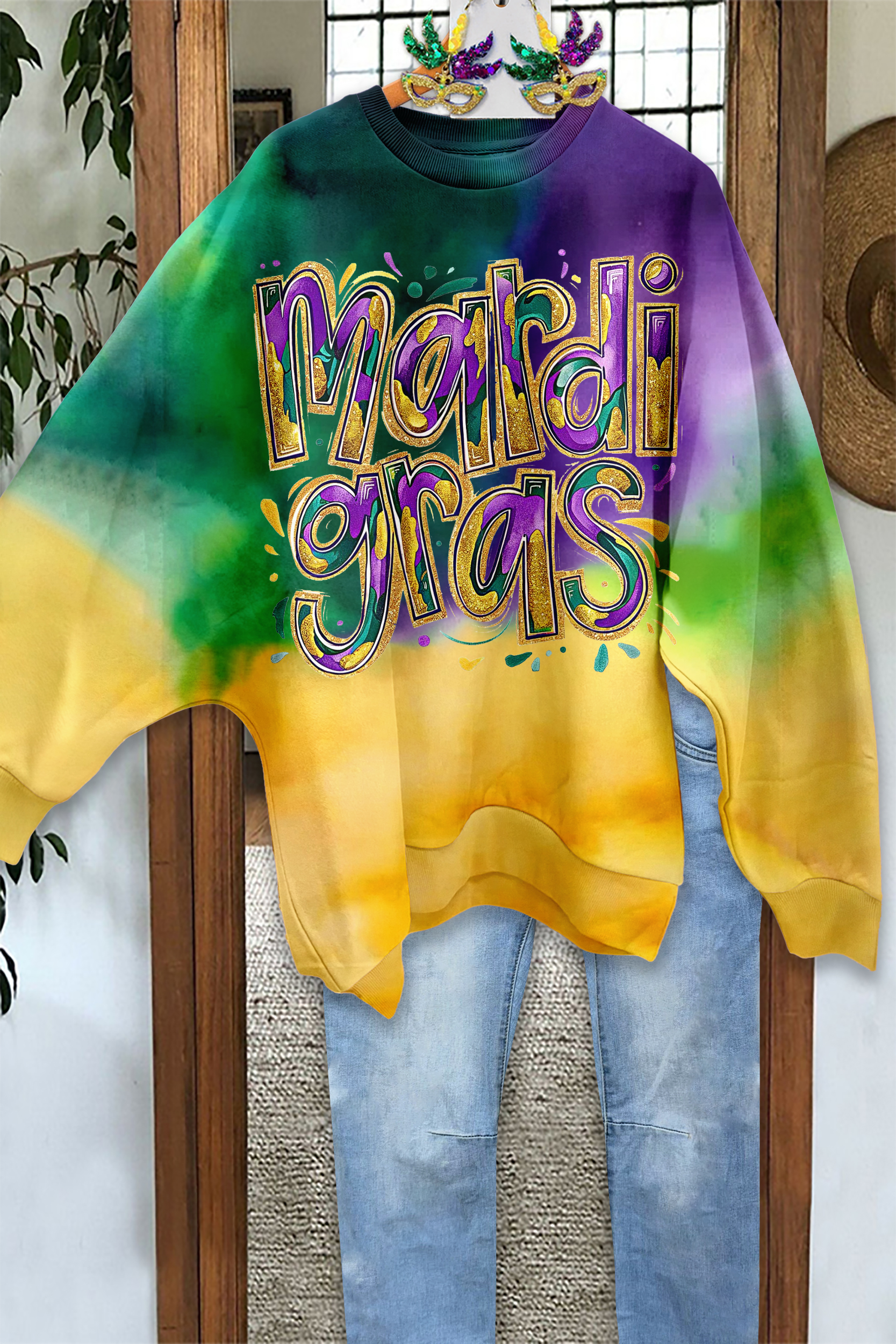 Unique Mardi Gras Loose Sweatshirt