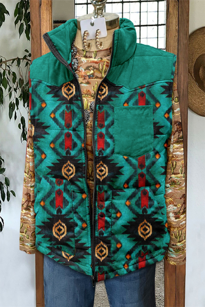 Western Aztec Pocket Vest