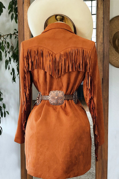 Retro Tassel Lapel Suit Dress