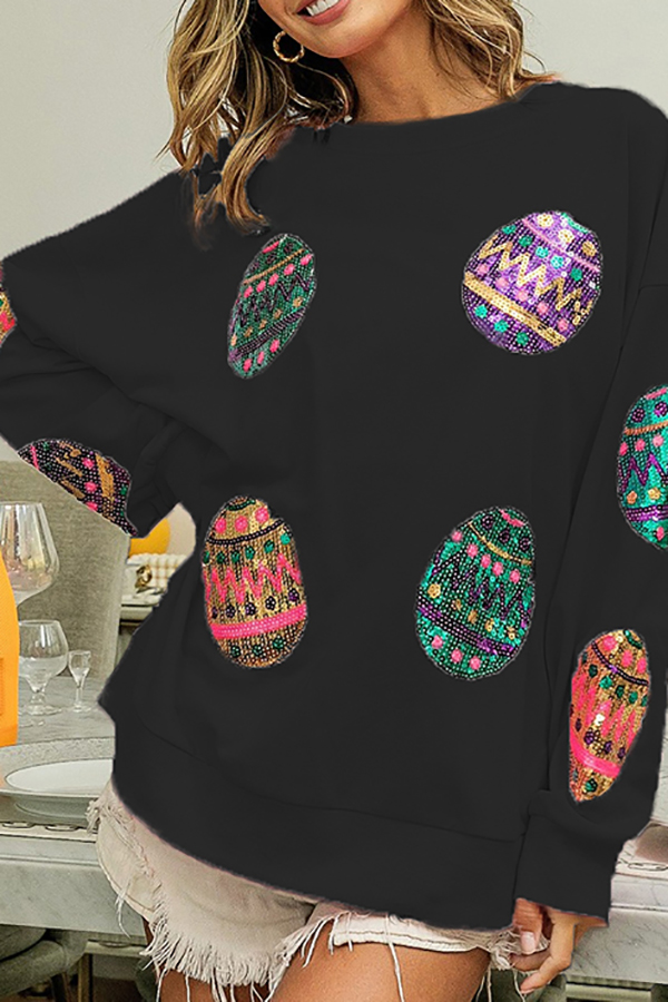 Sequin Easter Egg Long Sleeved Sweatshirt