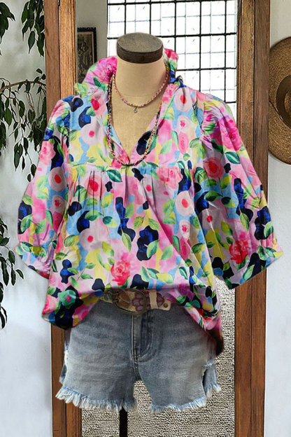 Floral Puff Sleeve Top