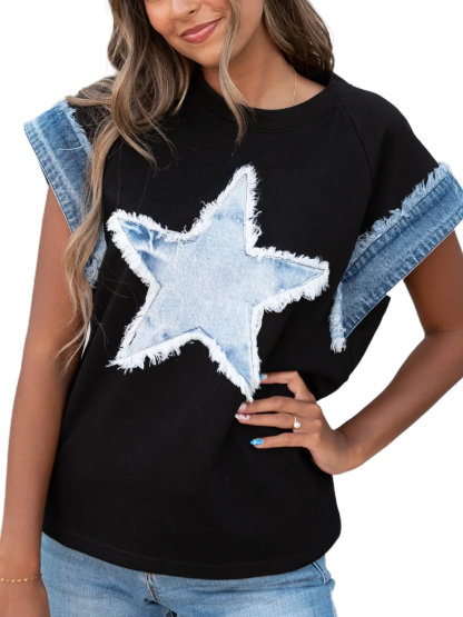 Denim Star Patch T-Shirt