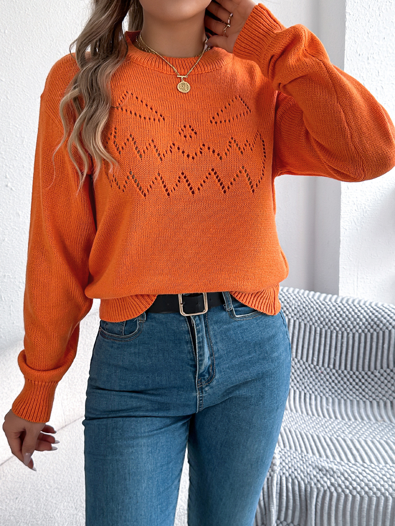 Pumpkin Hollow Lantern Sleeve Sweater