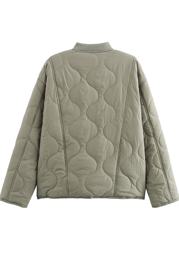 Leopard Cuffs Quilted Jacket