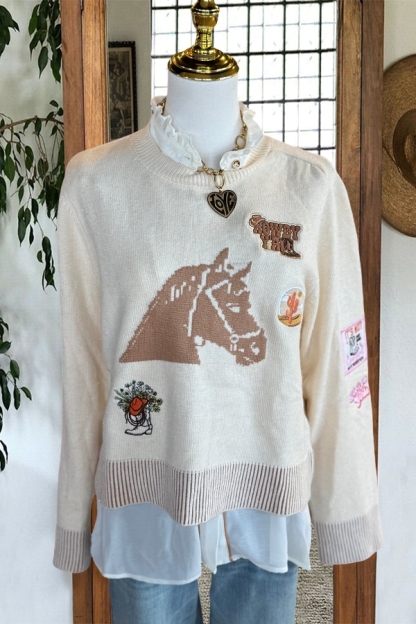 Western Yeehaw Horse Sweater