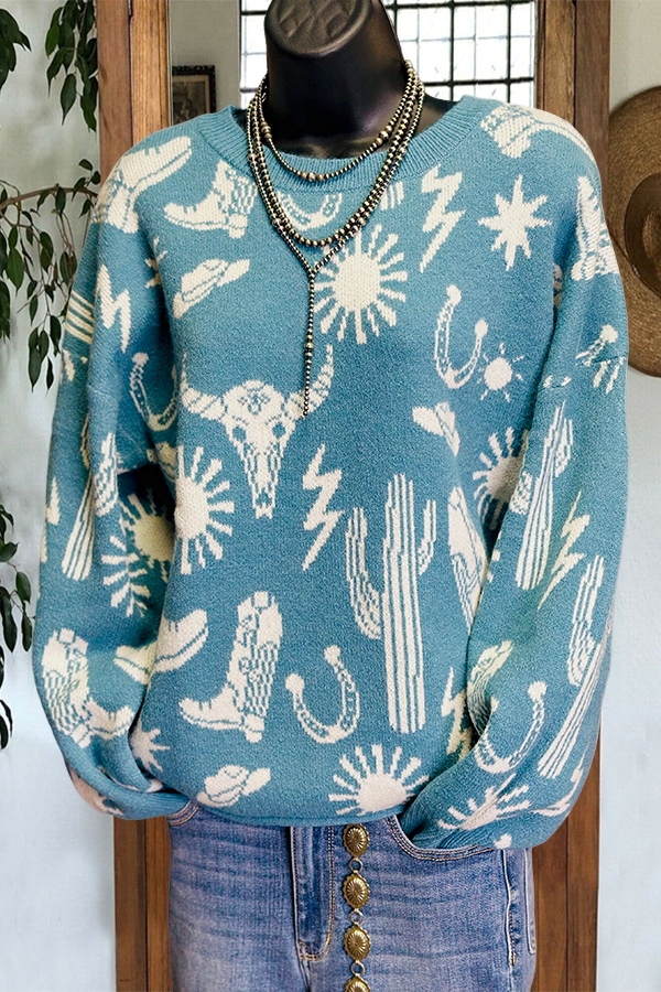 Cute Western Cactus Desert Sweater