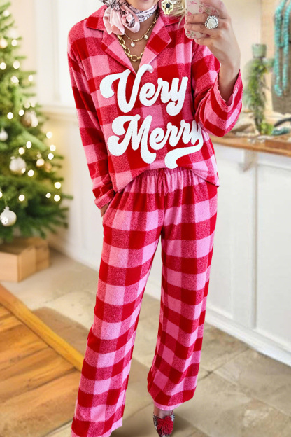 Christmas Very Merry Plaid Pajama Set