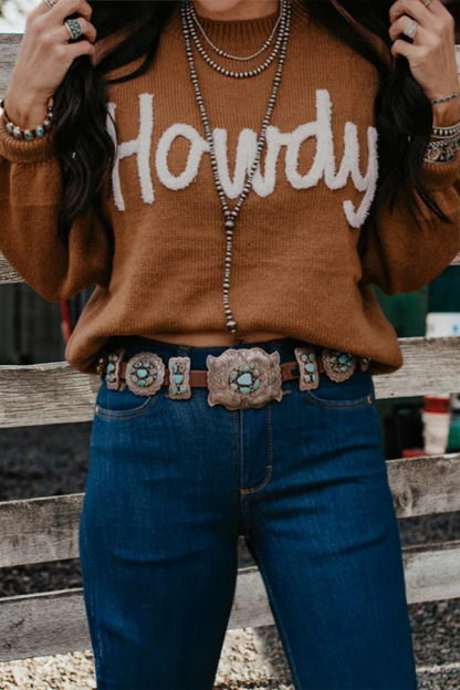 Western Howdy Cowgirl Sweater