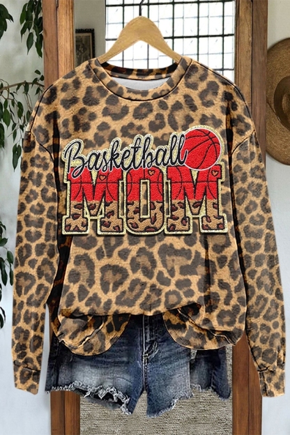Basketball Mom Leopard Print Sweatshirt