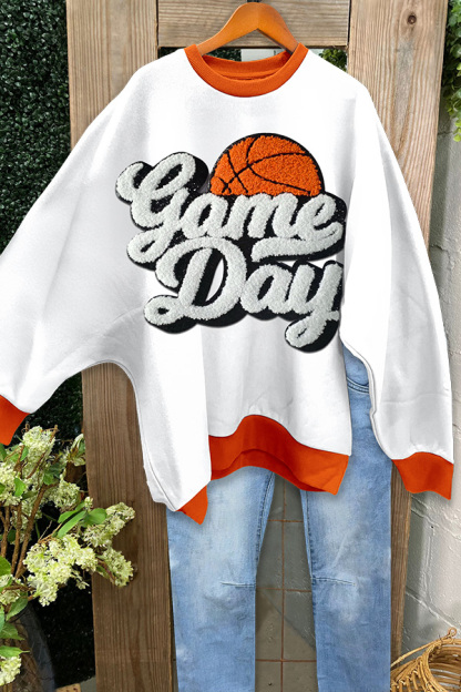 Basketball Game Day Batwing Sleeve Sweatshirt
