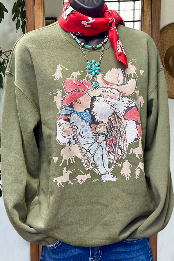 Western Santa Claus Sweatshirt