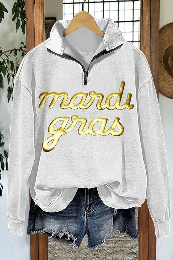 Mardi Gras Shine Classic Zip-Up Sweatshirt