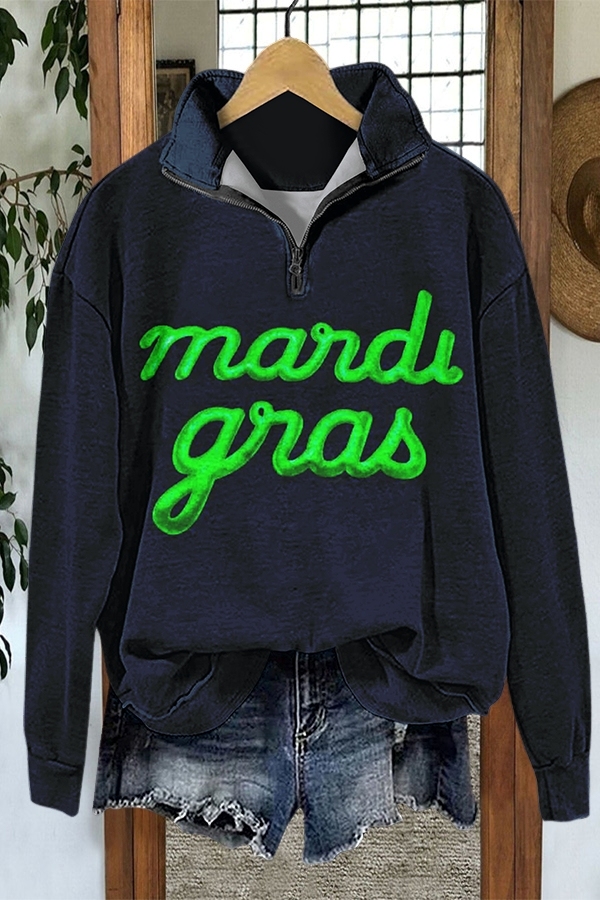 Mardi Gras Shine Classic Zip-Up Sweatshirt