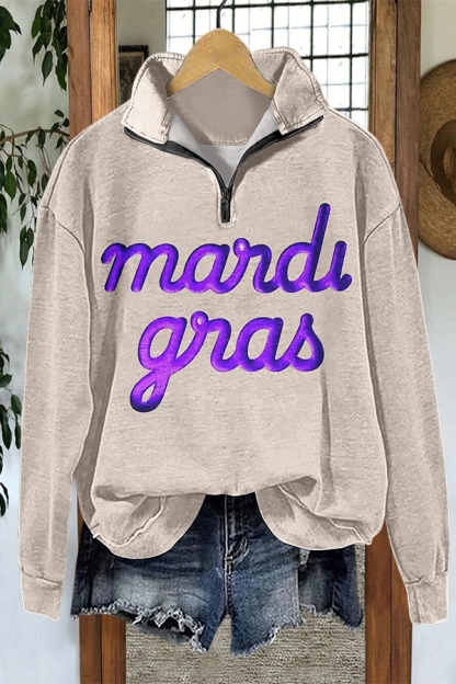 Mardi Gras Shine Classic Zip-Up Sweatshirt