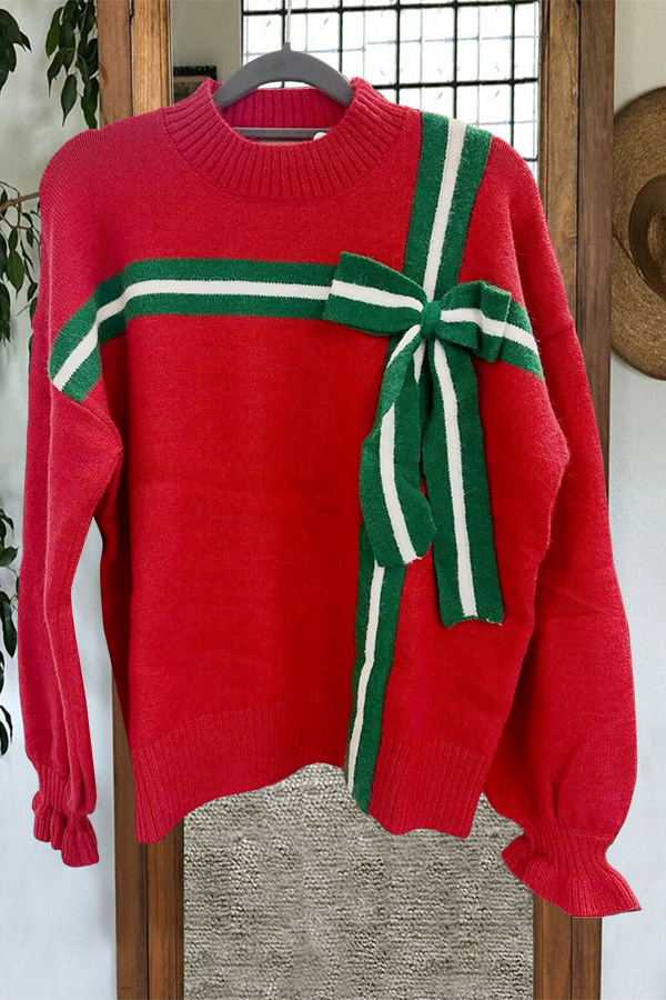 Christmas Gift Bow Sweater