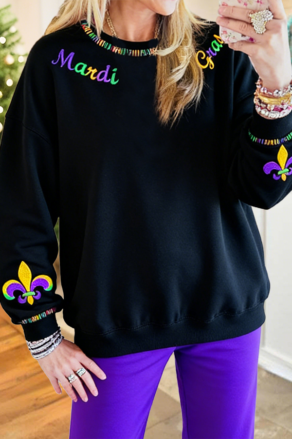 Mardi Grass Iris Sweatshirt