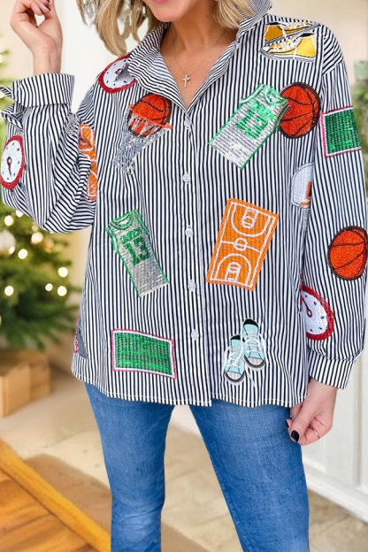 Cute Basketball Striped Shirt