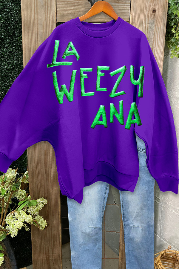 Mardi Gras La Weezy Ana Batwing Sleeve Sweatshirt
