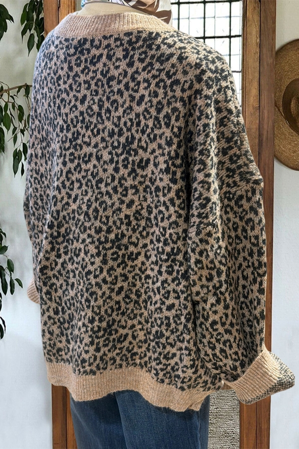 Wild Leopard Print Cardigan
