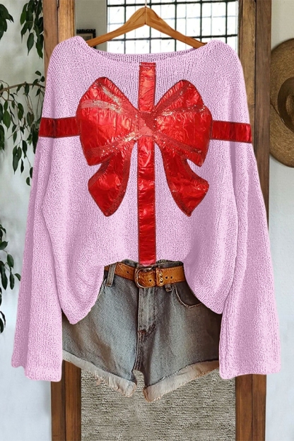 Christmas Sparkly Bow Sweater