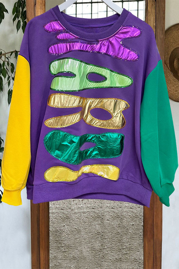 Mardi Gras Shiny Sweatshirt
