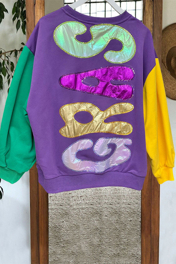 Mardi Gras Shiny Sweatshirt