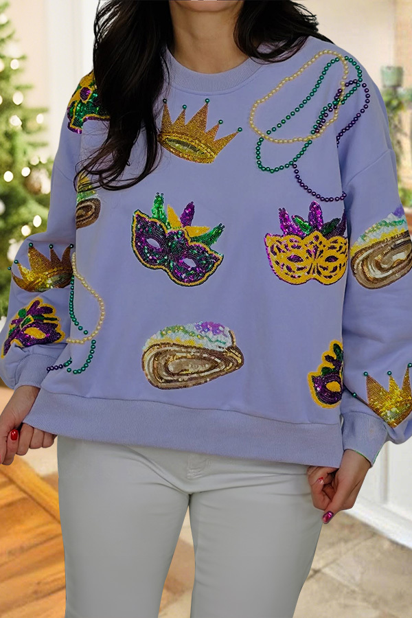 Mardi Gras Mask Icon Sweatshirt