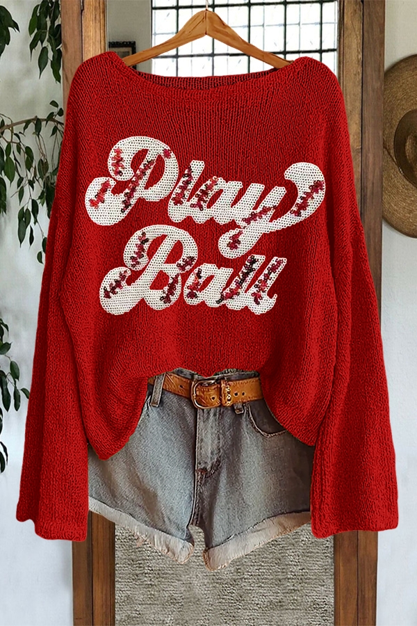 Shiny Play Ball Baseball Sweater