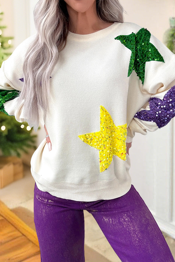 Mardi Gras Star Sweater