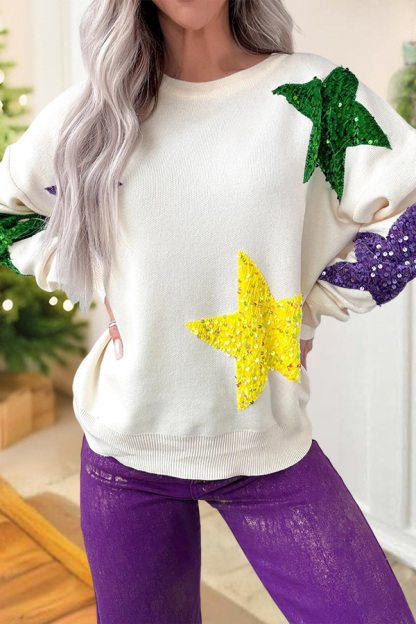 Mardi Gras Star Sweater