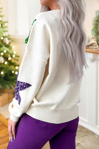 Mardi Gras Star Sweater