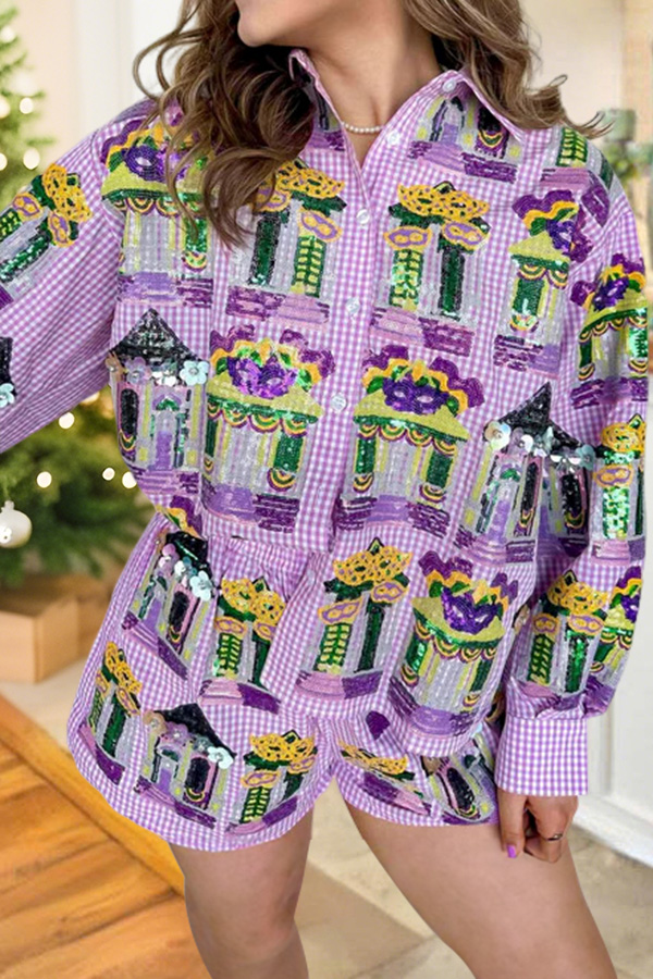 Mardi Gras Porch Plaid Shirt