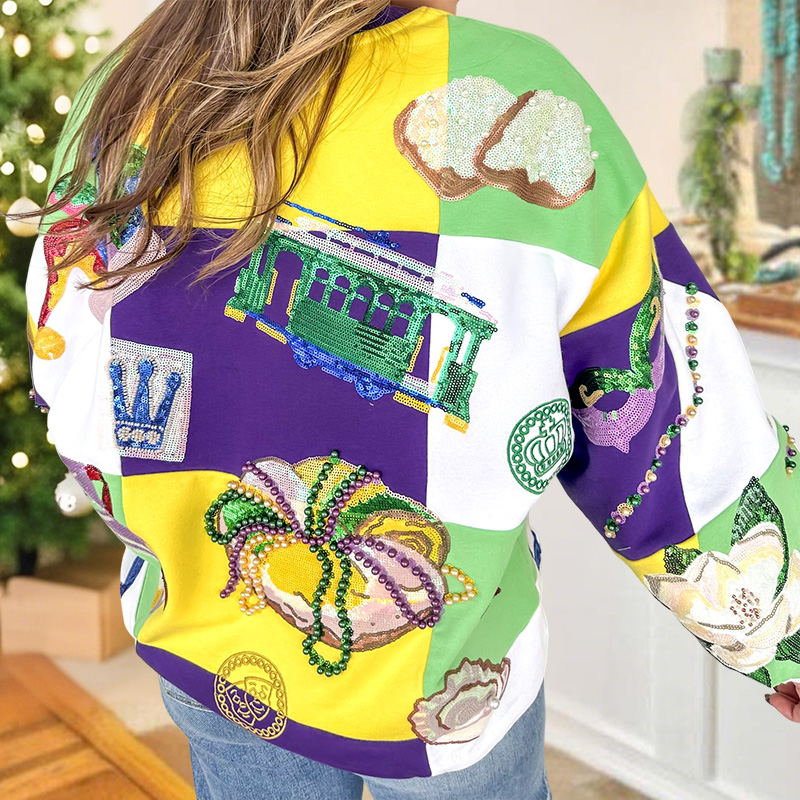 Mardi Gras Checkered Icon Sweatshirt