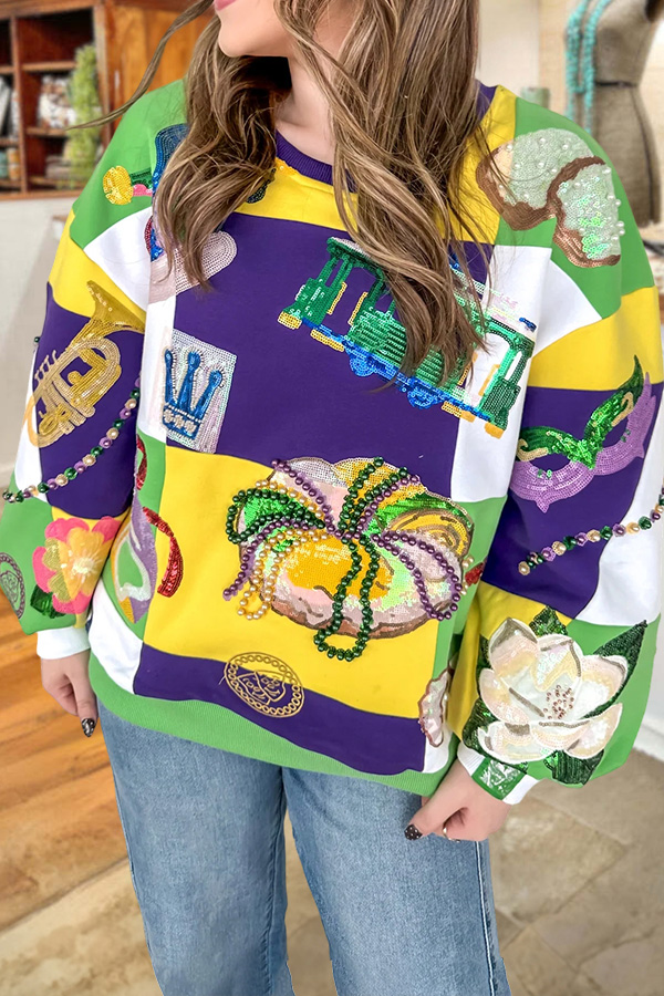 Mardi Gras Checkered Icon Sweatshirt