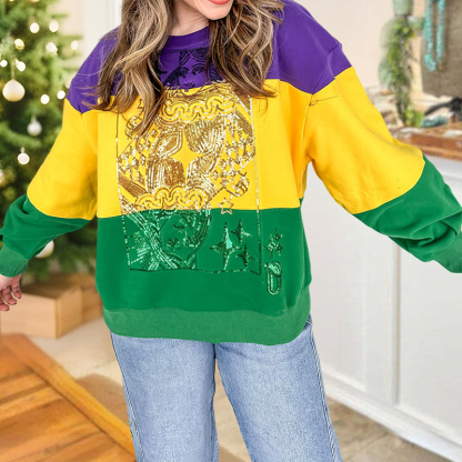 Queen Card Mardi Gras sweatshirt