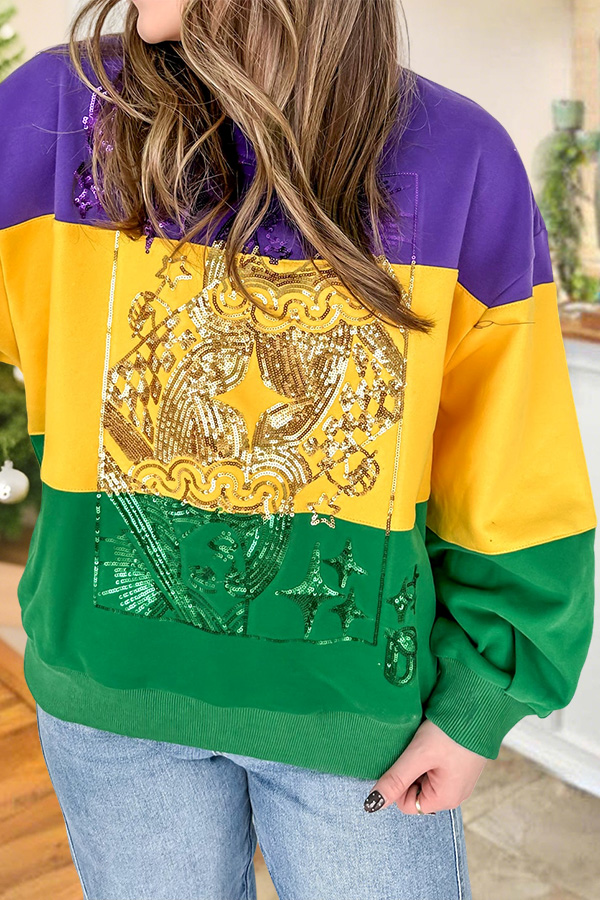 Queen Card Mardi Gras sweatshirt