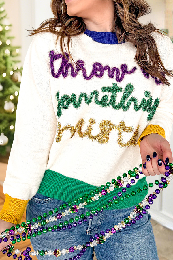 Mardi Gras Throw Me Something Mister Sweater