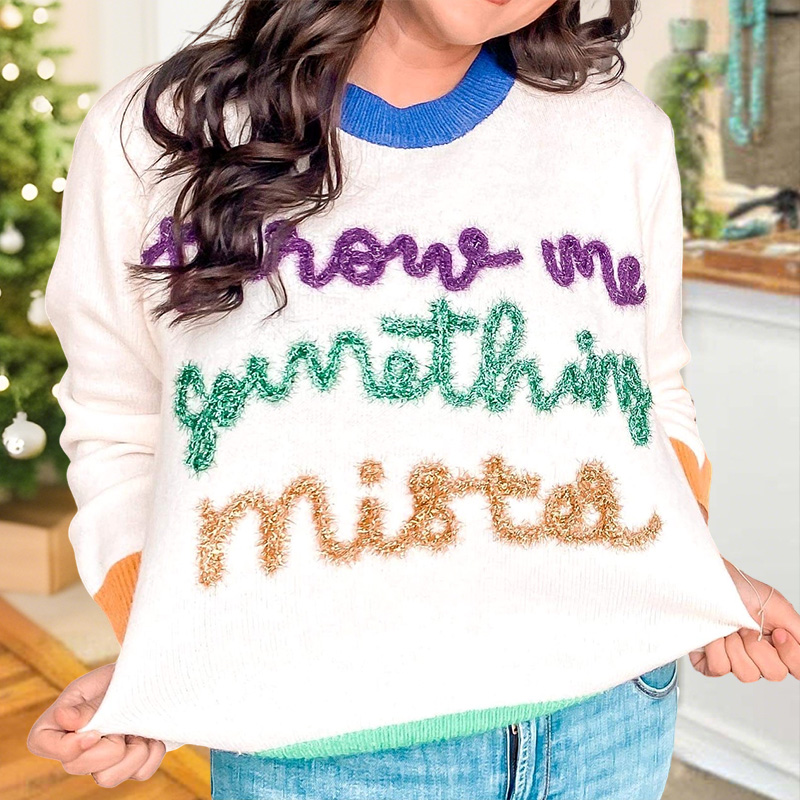 Mardi Gras Throw Me Something Mister Sweater