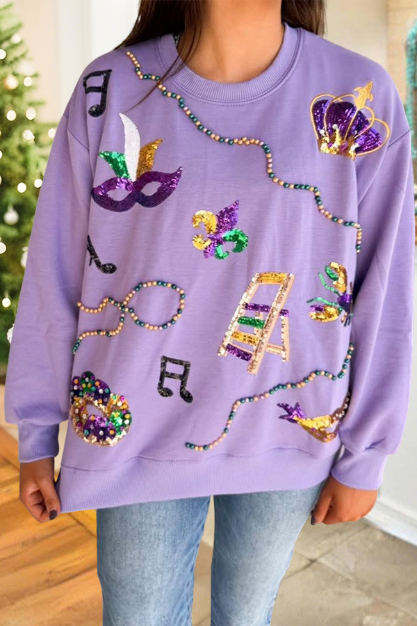 Mardi Gras Party Mask Sweatshirt