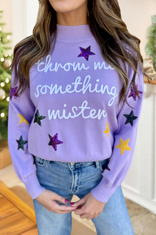 Mardi Gras Throw Me Something Sweater