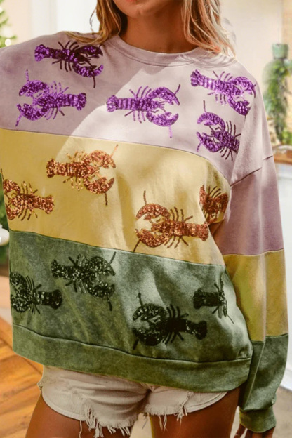 Mardi Gras Sparkling Crawfish Sweatshirt