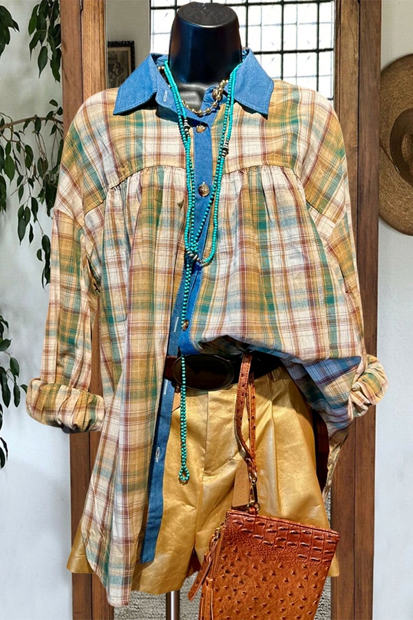 Plaid Patchwork Shirt